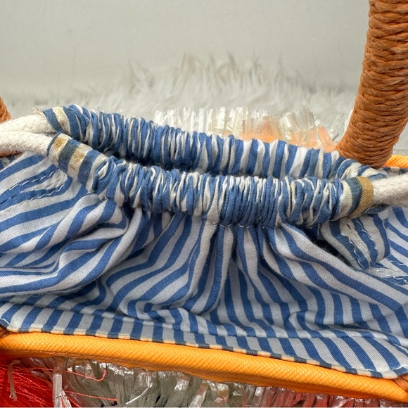 MILLY Pom-Pom Small Straw Tote Bag - Picture 11 of 11